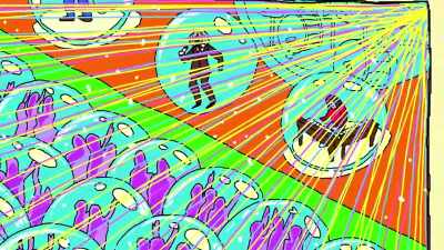 We do two shows at one time, the
March 12th and 13th shows, bam! - The Flaming Lips Space Bubble Film