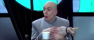 No No we don't gnaw on our kittyLeave NoLeave Mini Mr Bigglesworth aIoneJust love him and stroke him - Austin Powers: The Spy Who Shagged Me