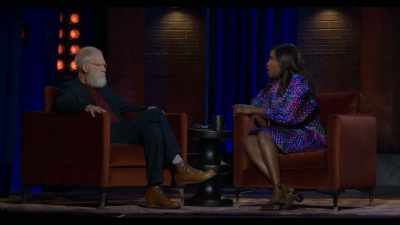 We don't know.
She starts walking in a circle - That’s My Time with David Letterman