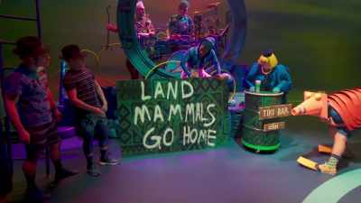 We don't want her kind here.
Let's blame the squirrel! - The SpongeBob Musical: Live on Stage!