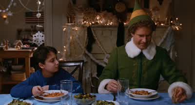 We elves try to stick to the four main food groupsCandy candy canes candy owns and syrup - Elf