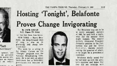 We ended with ratings
that were larger than - The Sit-In: Harry Belafonte Hosts The Tonight Show