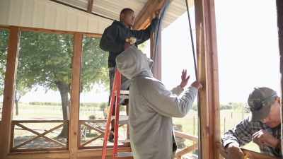 We finished up
the screened-in porch, - Fixer Upper: Behind the Design