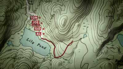 We followed the trail along
the lake, - Missing 411: The Hunted