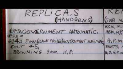 We found a handwritten list of firearms. - Who Killed Jill Dando?