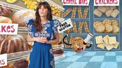 - We even found a way
to make gluten-free bagels.
- [cheering] - What Am I Eating? With Zooey Deschanel