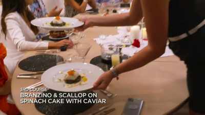 We got Mediterranean
branzino with scallop. - Below Deck Sailing Yacht