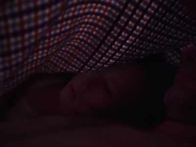 We got out and lay down
under this huge towel. - The Trouble with Being Born