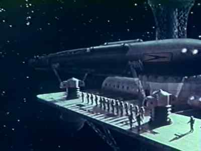 We got to Space Station
Texas ahead of schedule. - Voyage to the Planet of Prehistoric Women