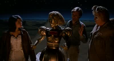 WE GOTTA GET MOVING BEFORE DAWNWHY SO EARLYBECAUSE WE'RE INTHE MIDDLE OF A DESERTAND WE AREN'T GONNA GET VERY FARONCE THAT BLAZING SUNGETS OVERHEADNICE DISSOLVE - Spaceballs