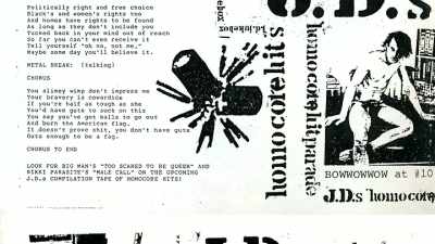- We were grasping for stuff
that was musically compatible. - Queercore: How to Punk a Revolution