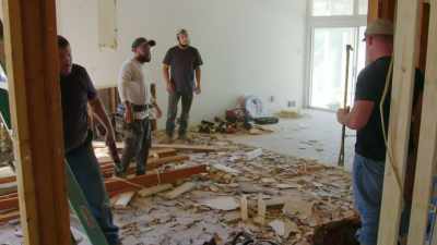We have a clear shot
of the kitchen. - Renovation Impossible