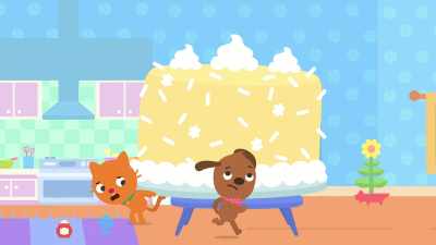We have to get the cake off
before it grows any more. - Sago Mini Friends