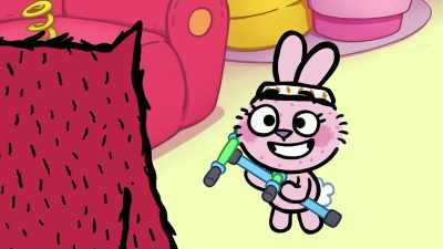 - We have to invent the
self-boingy pogo stick! - Love Monster