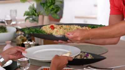 We have our couscous
salad, grilled vegetables - Below Deck Sailing Yacht