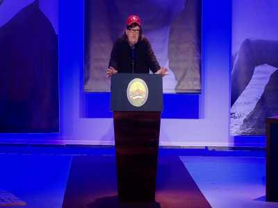 We just have to stay calm
and work together as a team. - Michael Moore in TrumpLand