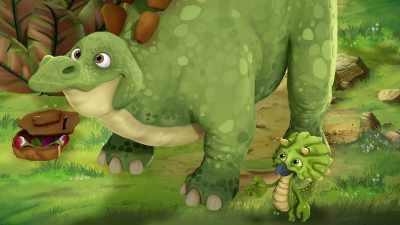 -We made it together.
-It's our favorite too. - Gigantosaurus