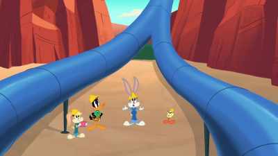 We need enough water
to go down both slides. - Bugs Bunny Builders