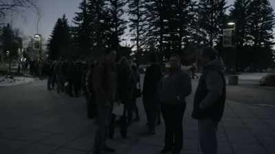 We were on campus tonight
as hundreds lined up - No Safe Spaces