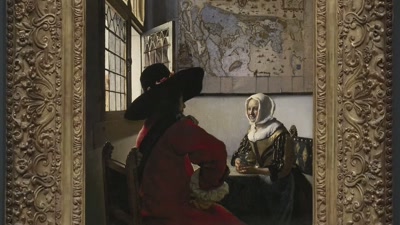 We only see a glimpse
of his furtive face - Vermeer: The Greatest Exhibition