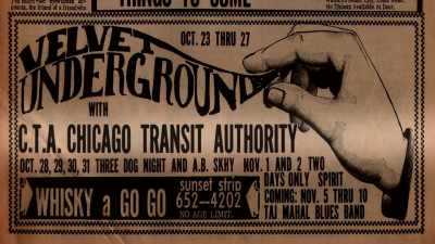 We were opening
for Velvet Underground, - The Rainbow