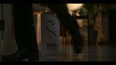 We placed various accessories
like a Dubai duty free bag - The Fake Sheikh