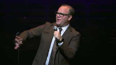We push Grandma
in the kiddie pool, - Tom Papa: Human Mule