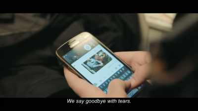 We say goodbye with tears. - City of Ghosts