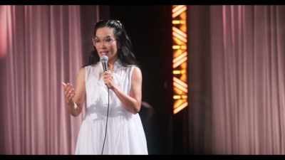 We sit down to dinner.
I take a look at him, and I was like... - Ali Wong: Single Lady