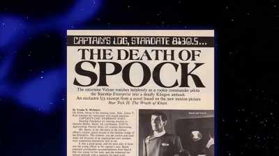 We started getting threats about
"if Spock dies, you die." - In Search of Tomorrow