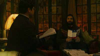 -"We, the..."
-(loud thud) - What We Do in the Shadows