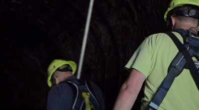 We use a pole to feel
our way through - Sewer Divers