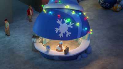 We use the shaved ice machine
to make snow. - The Bad Guys: A Very Bad Holiday