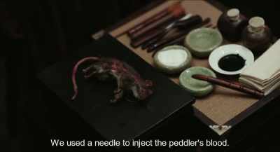 We used a needle to inject
the peddler's blood. - Monstrum
