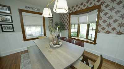 We wanted to keep that
Craftsman feel in here. - Down Home Fab