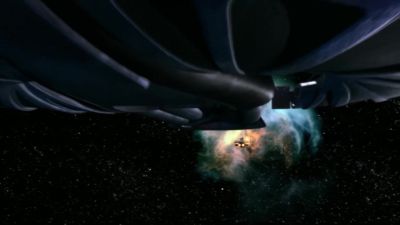 - Weapon systems no longer operational.
- Shields are below 10%. - Stargate SG-1