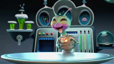 [weary muttering] - Alien TV