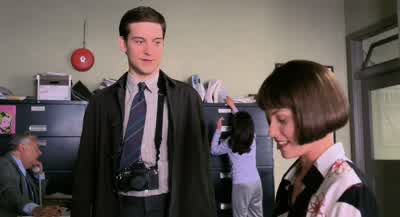 Welcome to the Daily Bugle Thank youI'm Peter ParkerI'm a photographerYes I can see that - Spider Man