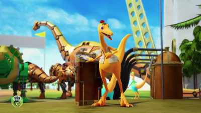 Welcome, welcome, welcome
to the Migrating Sauropod ride. - Dinosaur Train: Adventure Island