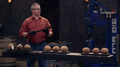 - Well, you cut through all
three coconuts - Forged in Fire