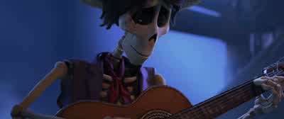 ♪ Well, everyone knows Juanita ♪ Her eyes each a different color ♪ Her teeth stick out And her chin goes in ♪ And her... ♪ Knuckles they drag on the floor - Those aren't the words. - Coco