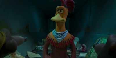 -Well… [chuckles]
-[whirring] - Chicken Run: Dawn of the Nugget