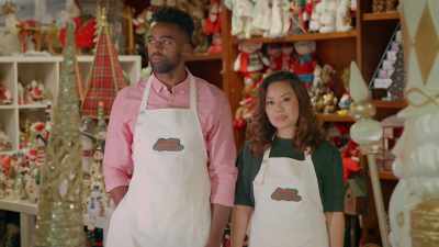 -Well, I--
-Hey. Do you... [sniffs] - Make or Bake Christmas