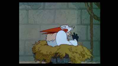Well, I'll be doggone.
A stork! - Clock Cleaners