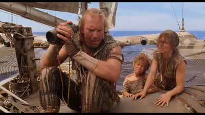 Well, maybe he has some food! - Waterworld