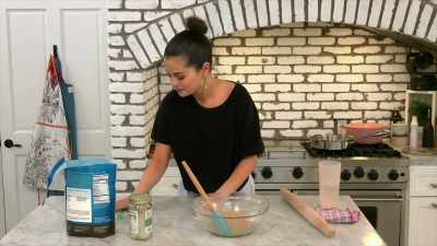 - We'll need a tray to bake our biscuits on. - Selena + Chef