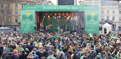 We'll paint Trafalgar
Square Green until Friday, - Quintessentially Irish