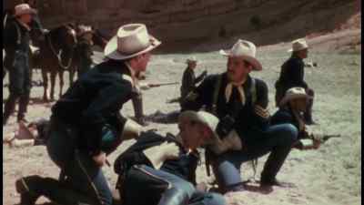 - We'll put him up on my horse.
- Yes, sir. - Escape from Fort Bravo