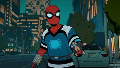 - Well, since you asked so nicely...
- [whirring] - Your Friendly Neighborhood Spider-Man