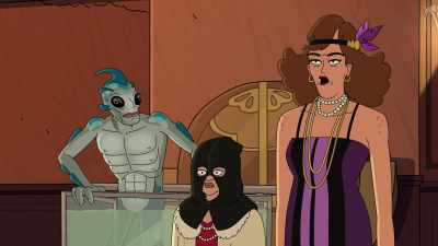 - Well, this still went better
than last year's party. - Grimsburg